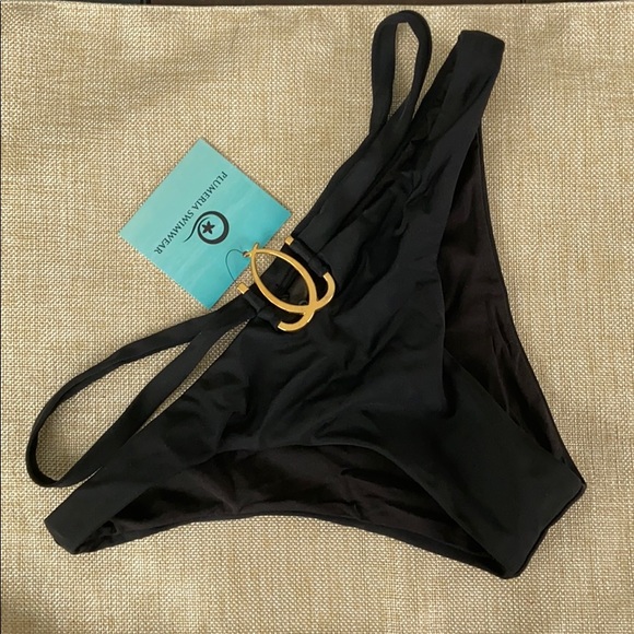 Plumeria Swimwear Black Bikini Bottoms (NWT) - Picture 2 of 4